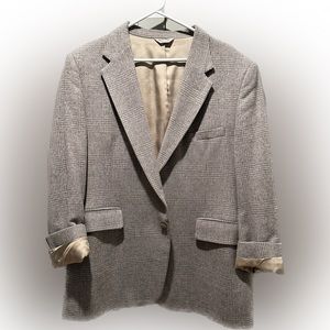 Wool Plaid Oversized Blazer